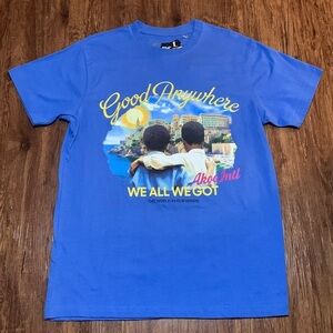 AKOO Graphic T-Shirt Short Sleeve Tee Palace Blue Medium NWT